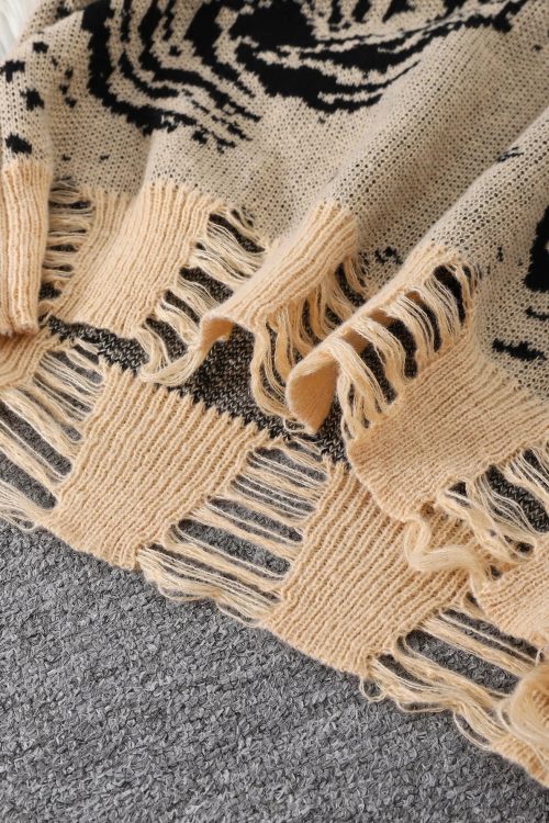 Distressed Pullover Sweater