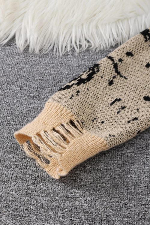 Distressed Pullover Sweater