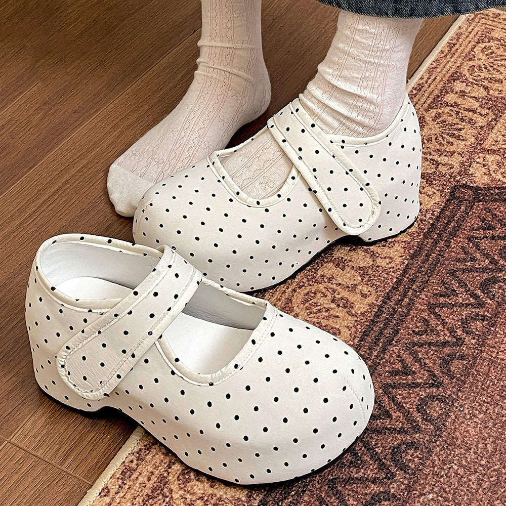 Dollcore Polka Dot Mary Jane Platforms
