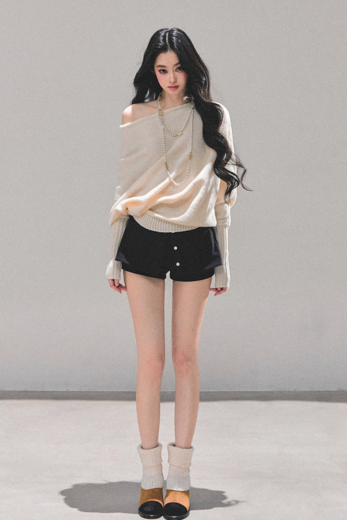 Dolman Sleeve Boat Neck Knit