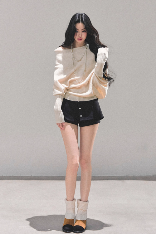 Dolman Sleeve Boat Neck Knit