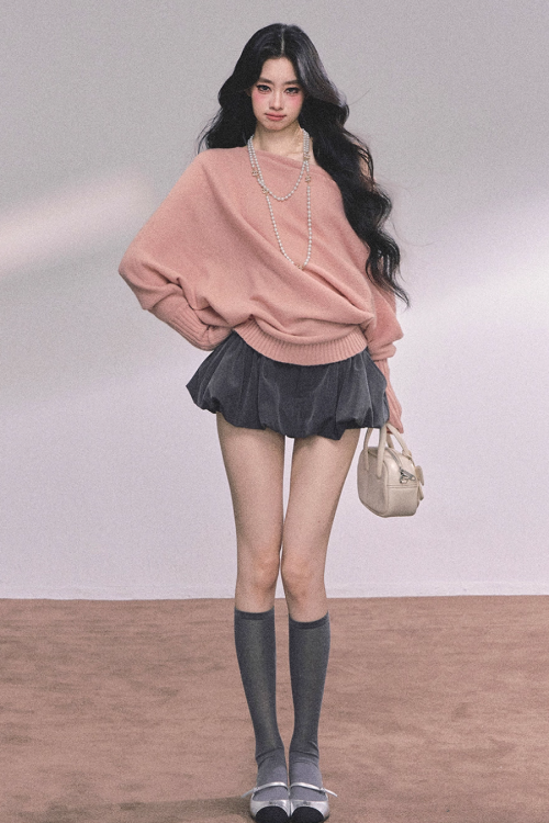 Dolman Sleeve Boat Neck Knit