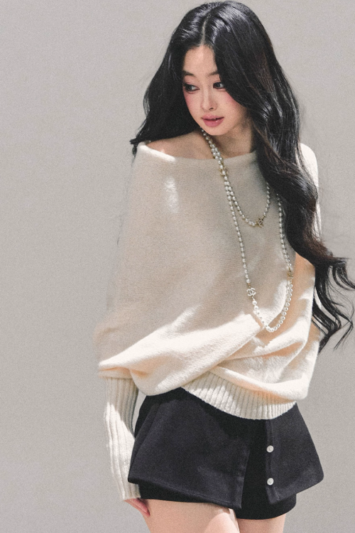 Dolman Sleeve Boat Neck Knit