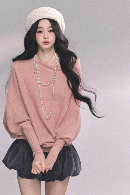 Dolman Sleeve Boat Neck Knit