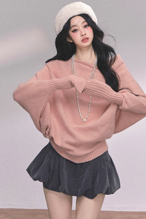 Dolman Sleeve Boat Neck Knit