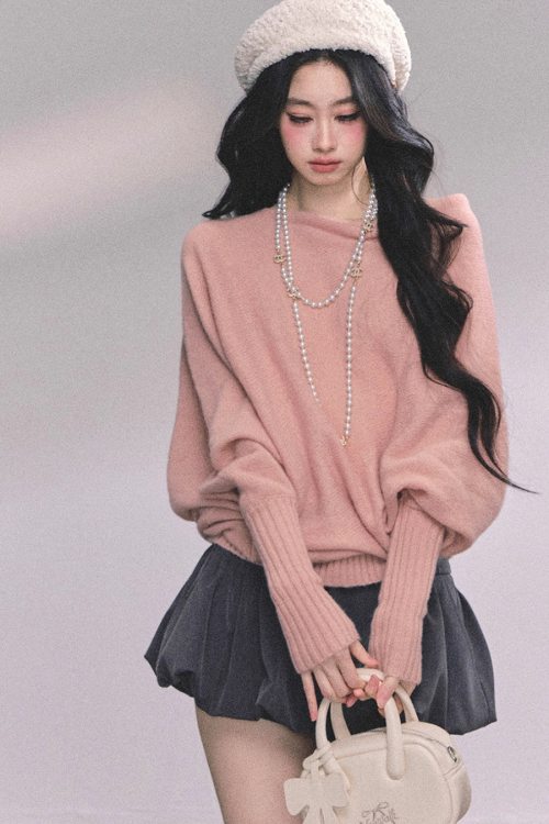 Dolman Sleeve Boat Neck Knit