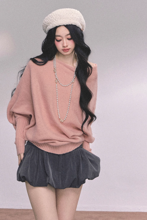Dolman Sleeve Boat Neck Knit