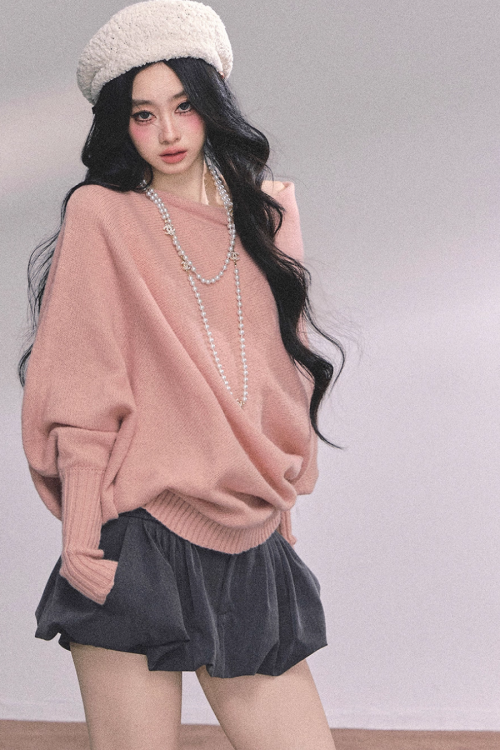 Dolman Sleeve Boat Neck Knit
