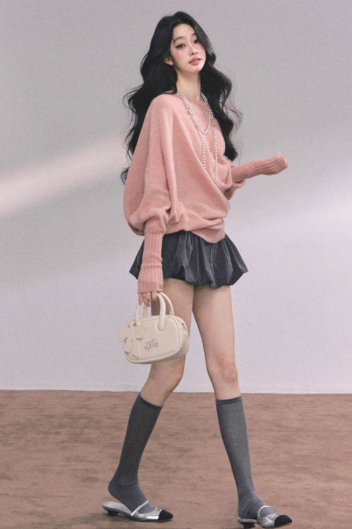 Dolman Sleeve Boat Neck Knit