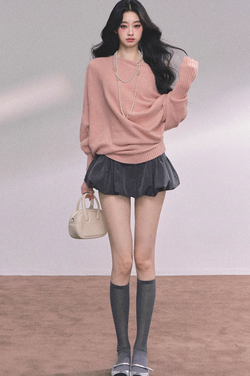 Dolman Sleeve Boat Neck Knit