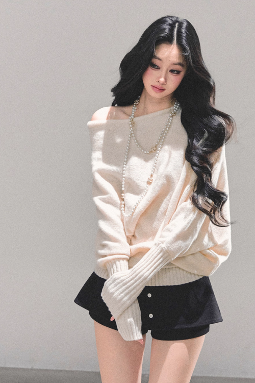 Dolman Sleeve Boat Neck Knit