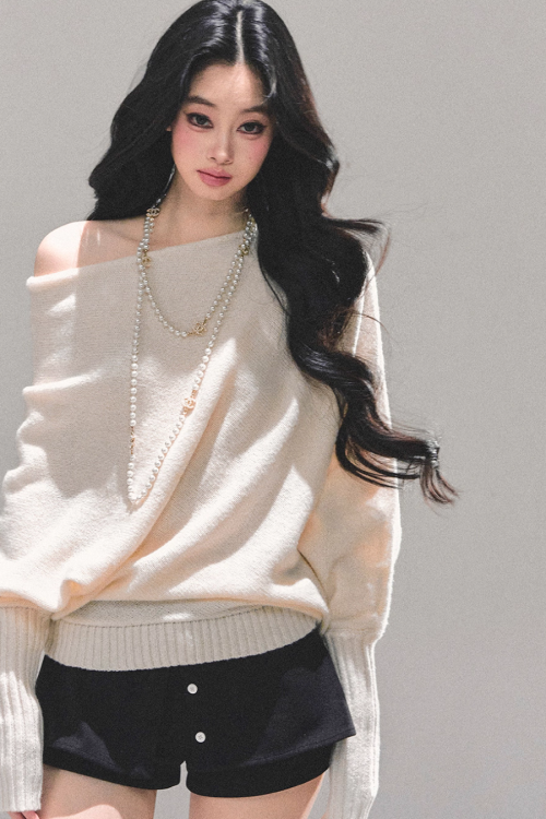 Dolman Sleeve Boat Neck Knit