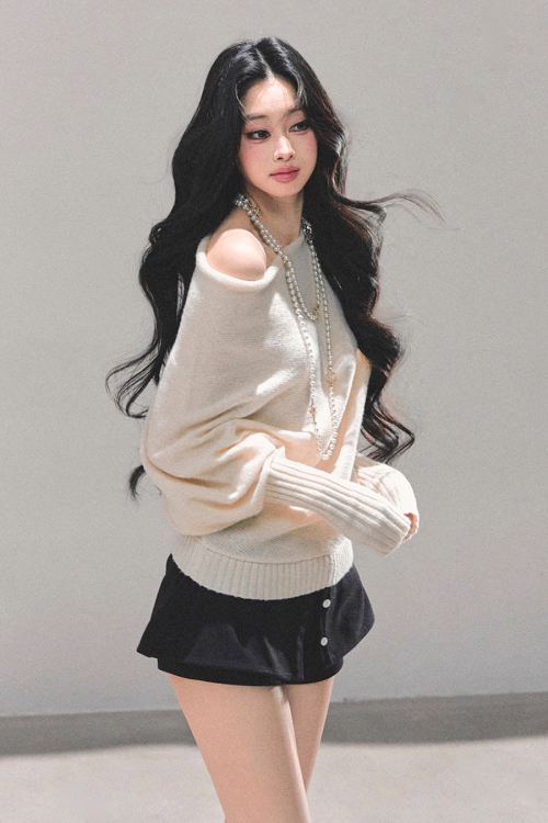 Dolman Sleeve Boat Neck Knit