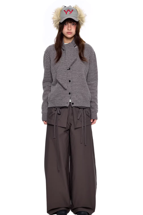 Dot Polar Fleece Knit Cardigan