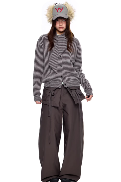 Dot Polar Fleece Knit Cardigan