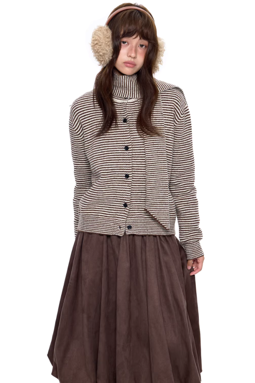 Dot Polar Fleece Knit Cardigan