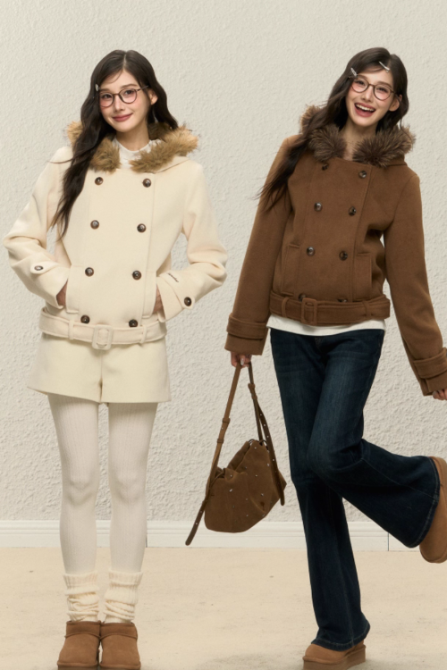 Double-Breasted Fur Coat