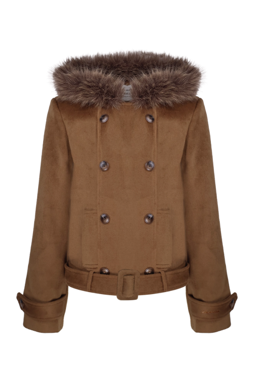 Double-Breasted Fur Coat