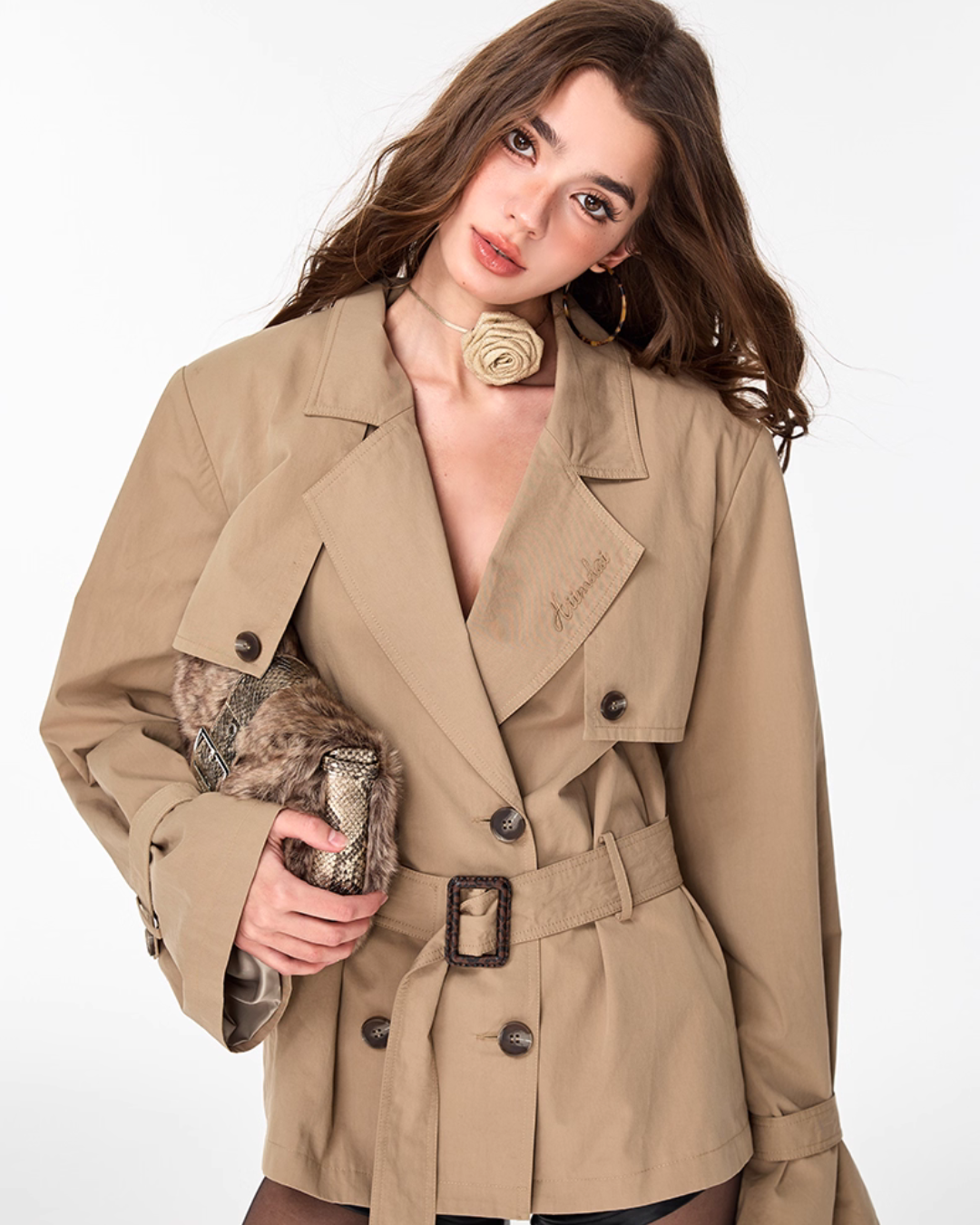 Double Breasted Mid Length Trench Coat Double Breasted Mid Length Trench Coat