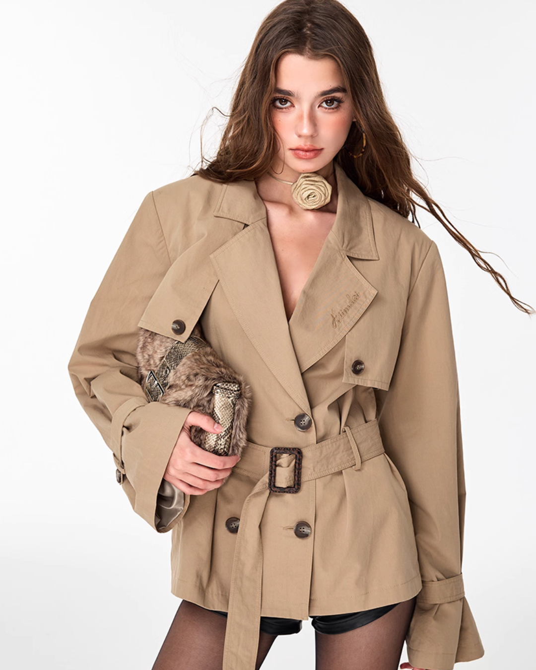 Double Breasted Mid Length Trench Coat Double Breasted Mid Length Trench Coat