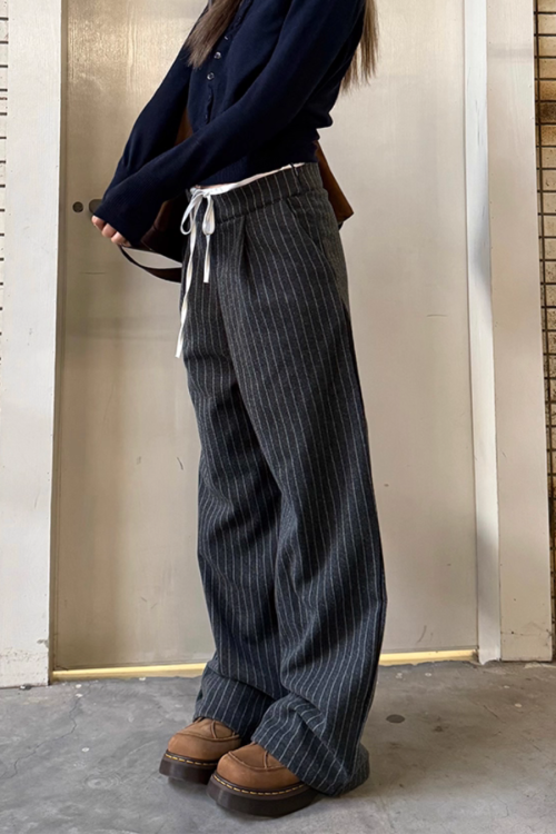 Double Waist Stripe Pants