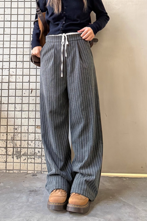 Double Waist Stripe Pants