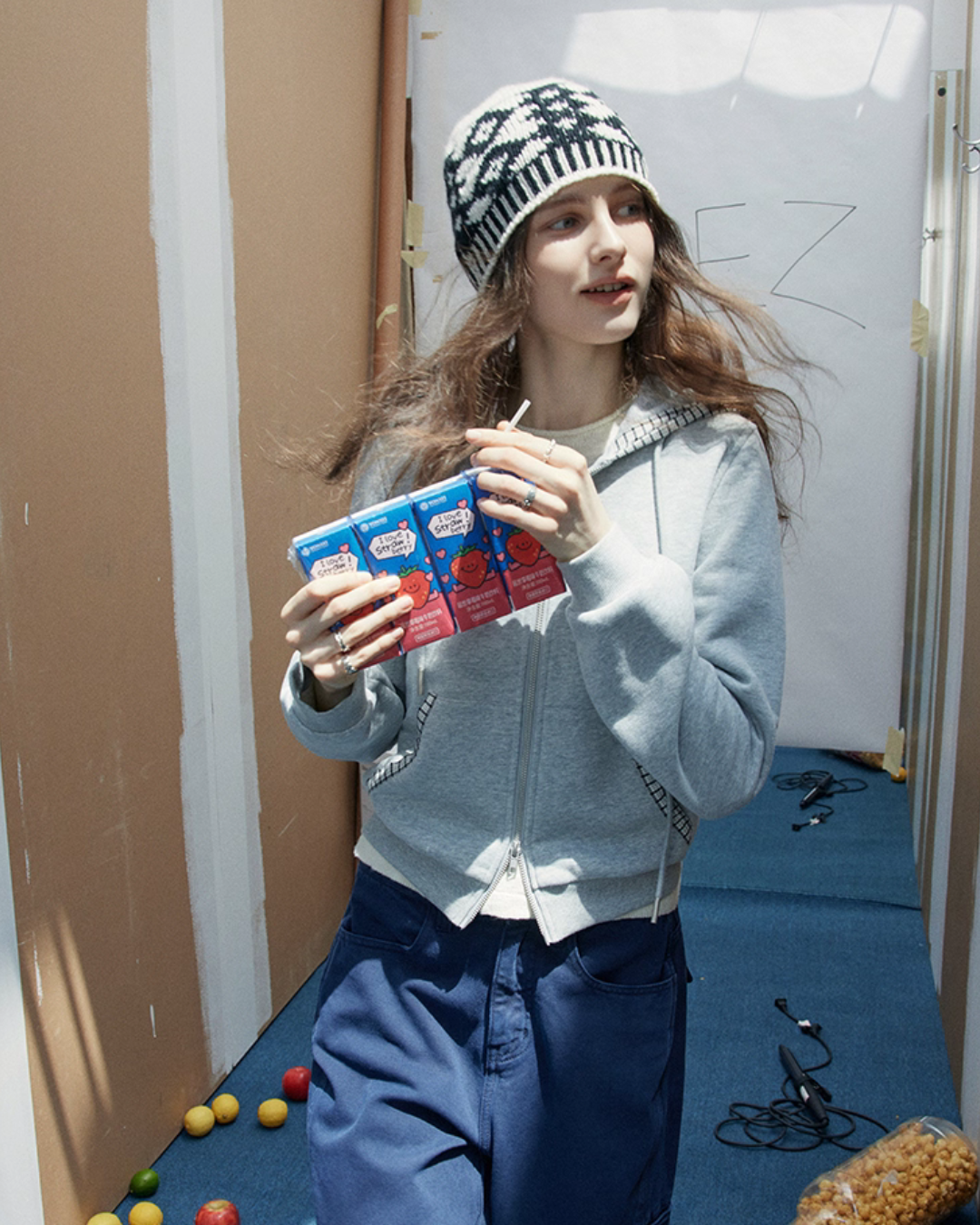 Double Zip Check Hoodie Double Zip Check Hoodie