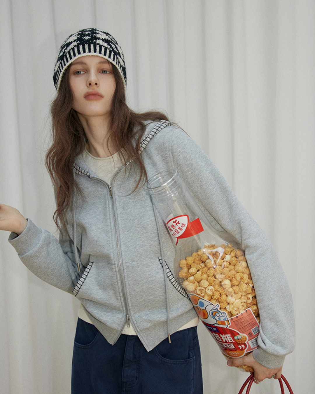 Double Zip Check Hoodie Double Zip Check Hoodie