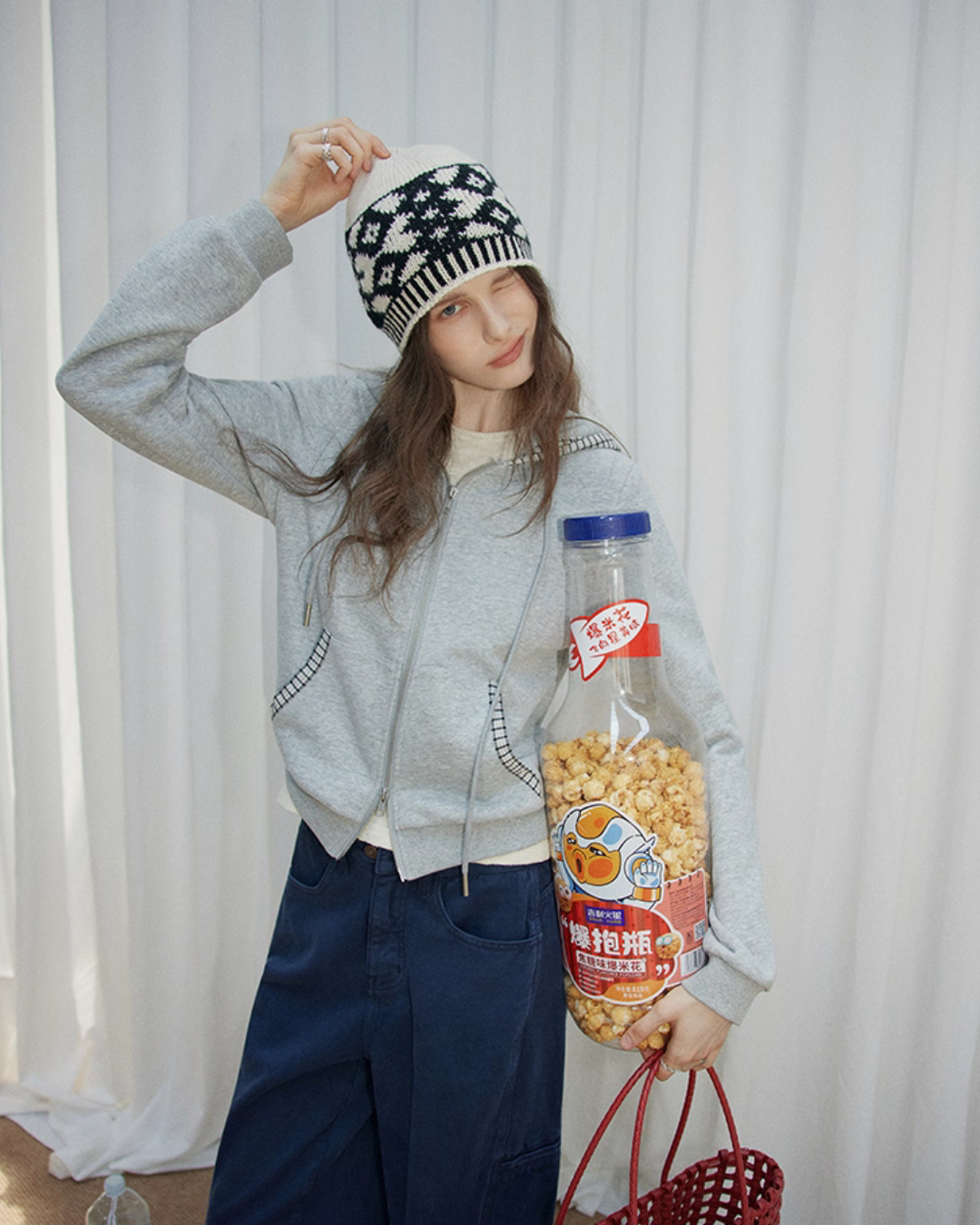 Double Zip Check Hoodie Double Zip Check Hoodie