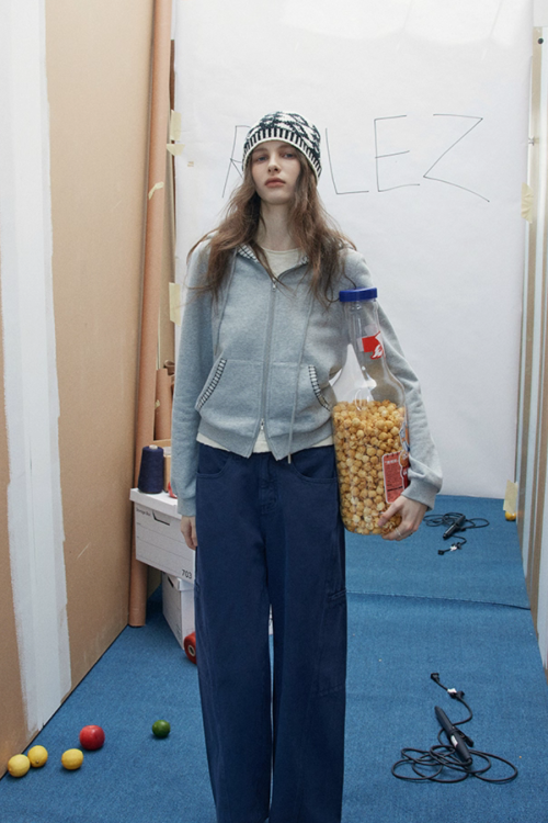 Double Zip Check Hoodie