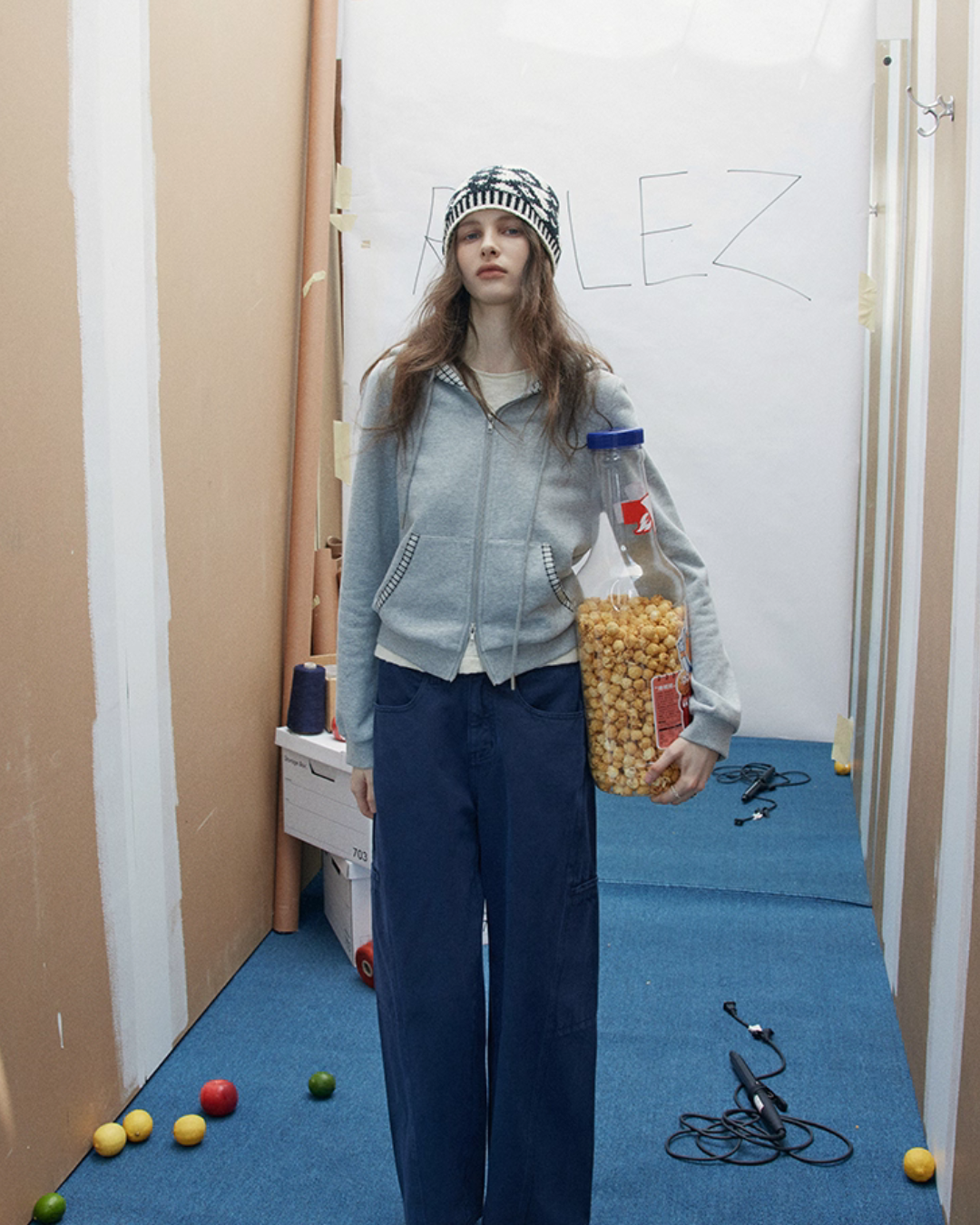 Double Zip Check Hoodie Double Zip Check Hoodie