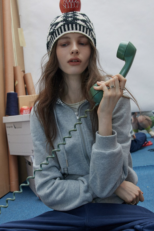 Double Zip Check Hoodie