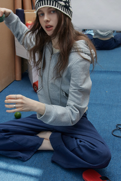 Double Zip Check Hoodie