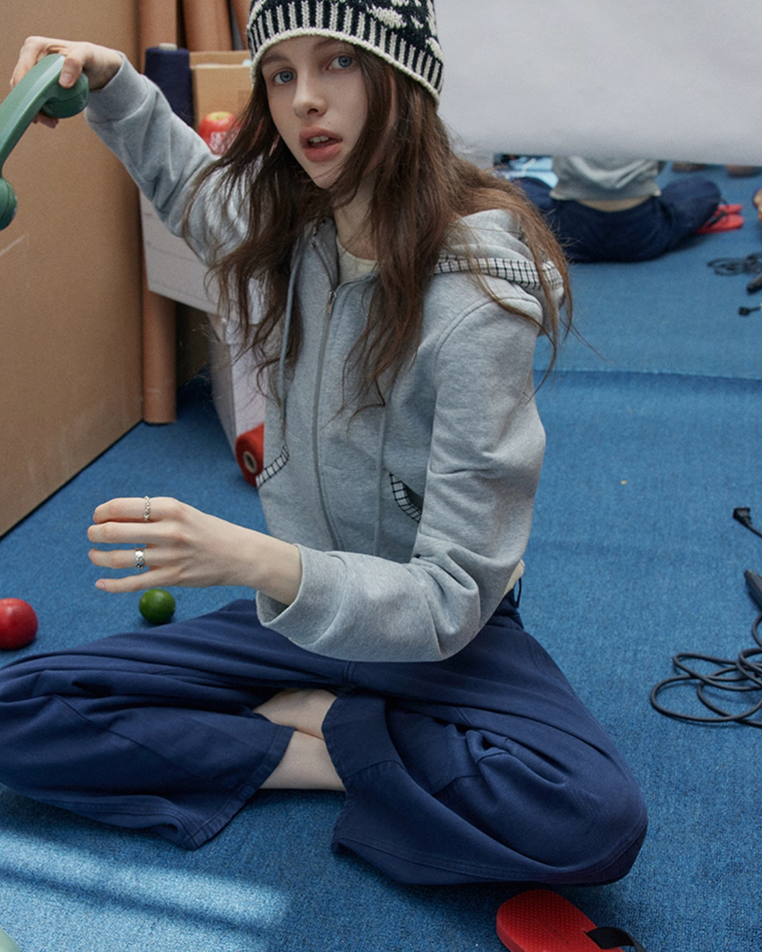 Double Zip Check Hoodie Double Zip Check Hoodie