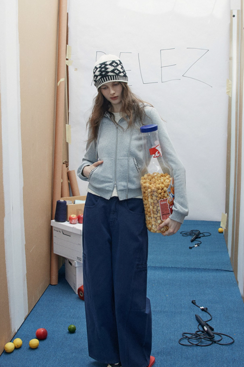 Double Zip Check Hoodie