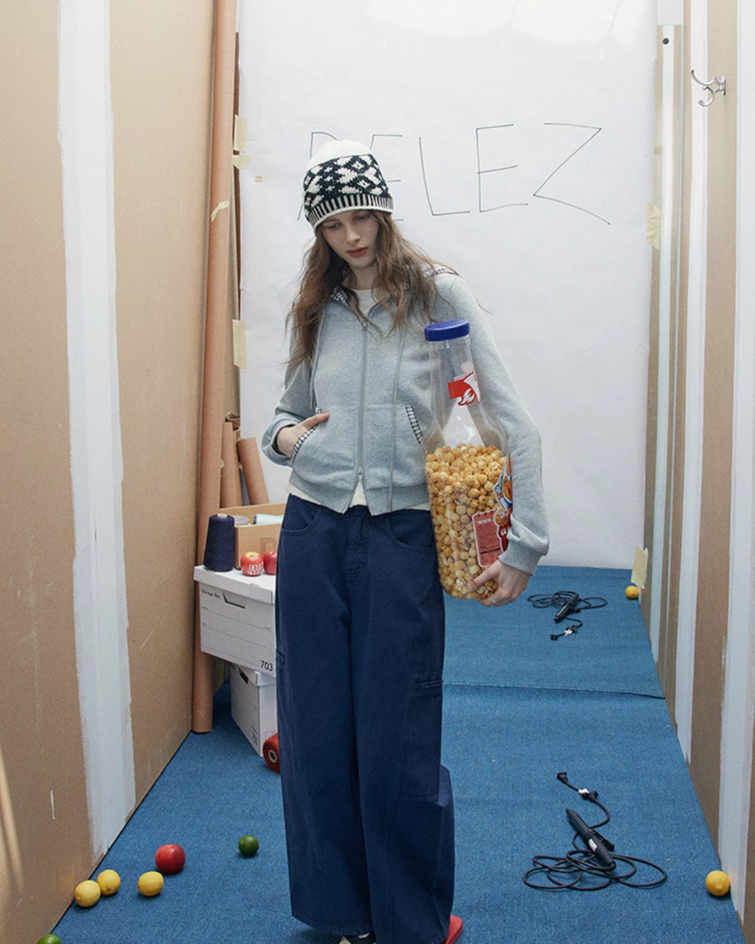 Double Zip Check Hoodie Double Zip Check Hoodie