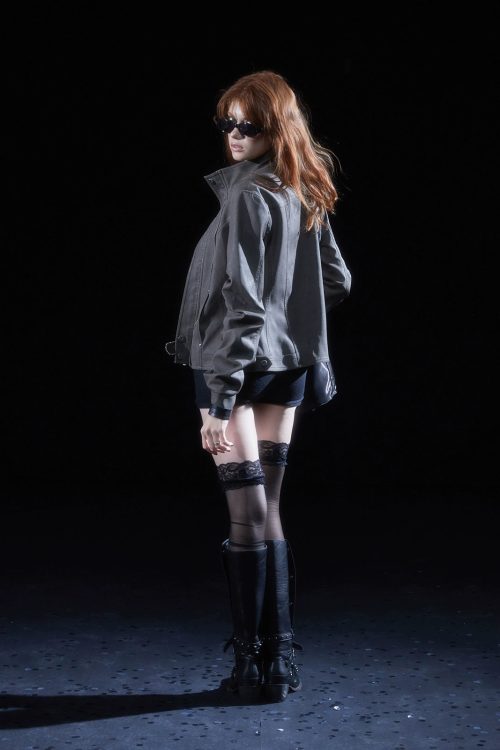 Double Zip Stand Collar Jacket