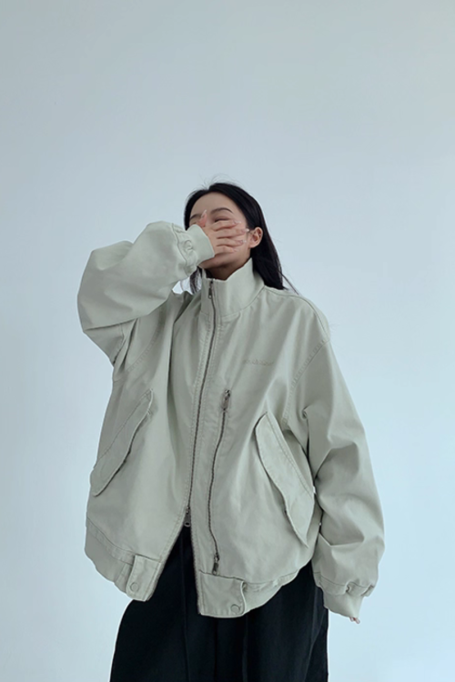 Double Zipper Stand Collar Jacket