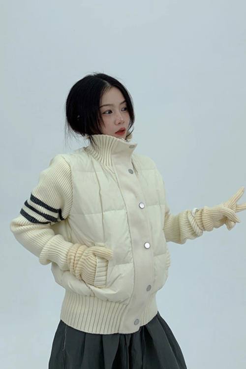 Down Vest Knit Sleeve Jacket