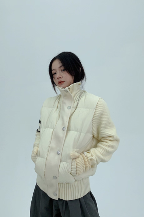 Down Vest Knit Sleeve Jacket