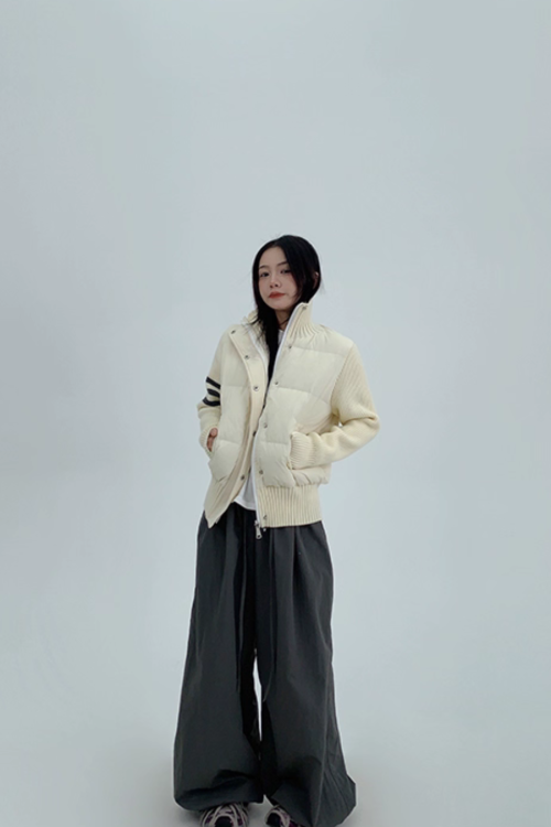 Down Vest Knit Sleeve Jacket