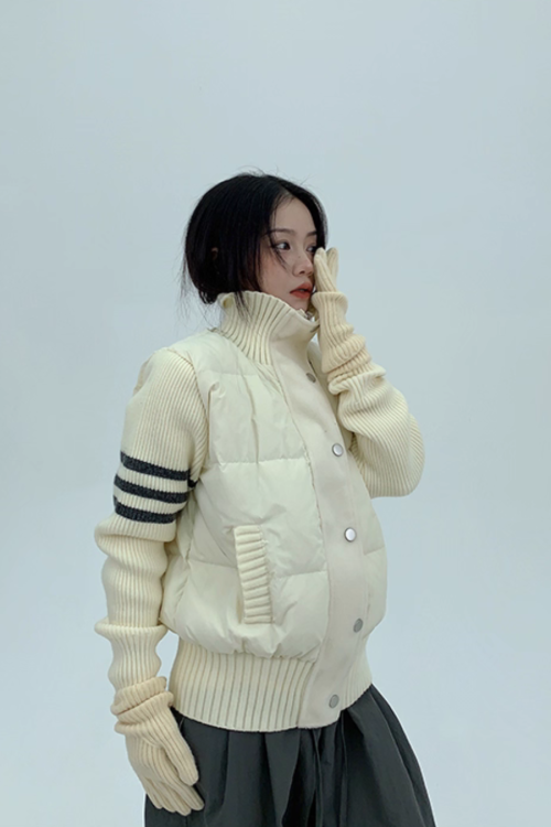 Down Vest Knit Sleeve Jacket