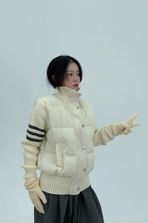 Down Vest Knit Sleeve Jacket