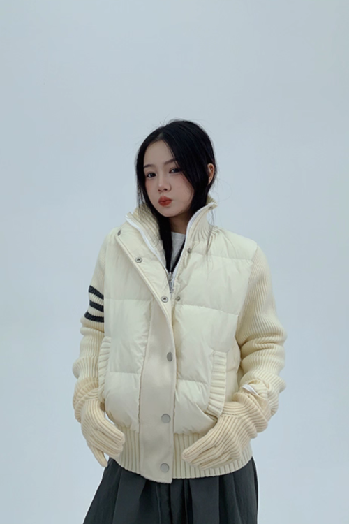 Down Vest Knit Sleeve Jacket