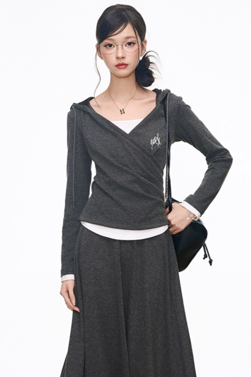 Drape Hood Top / Long Loose Skirt / Wide Pants