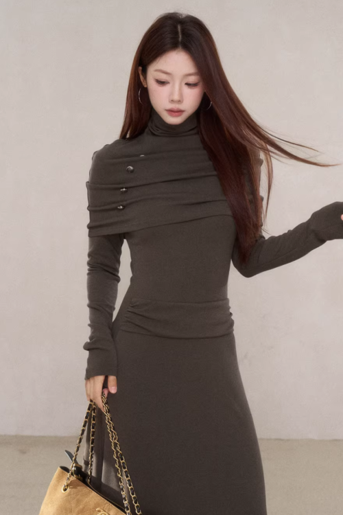 Drapey Long Sleeve Dress