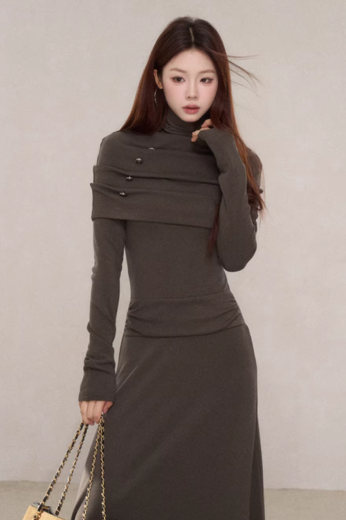 Drapey Long Sleeve Dress