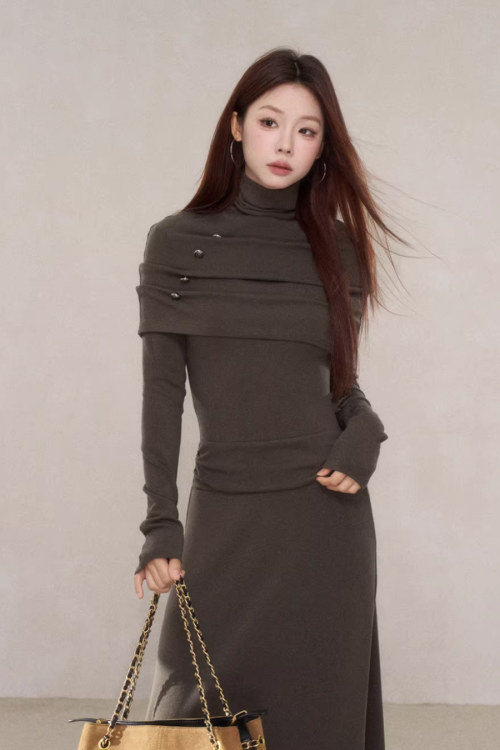 Drapey Long Sleeve Dress