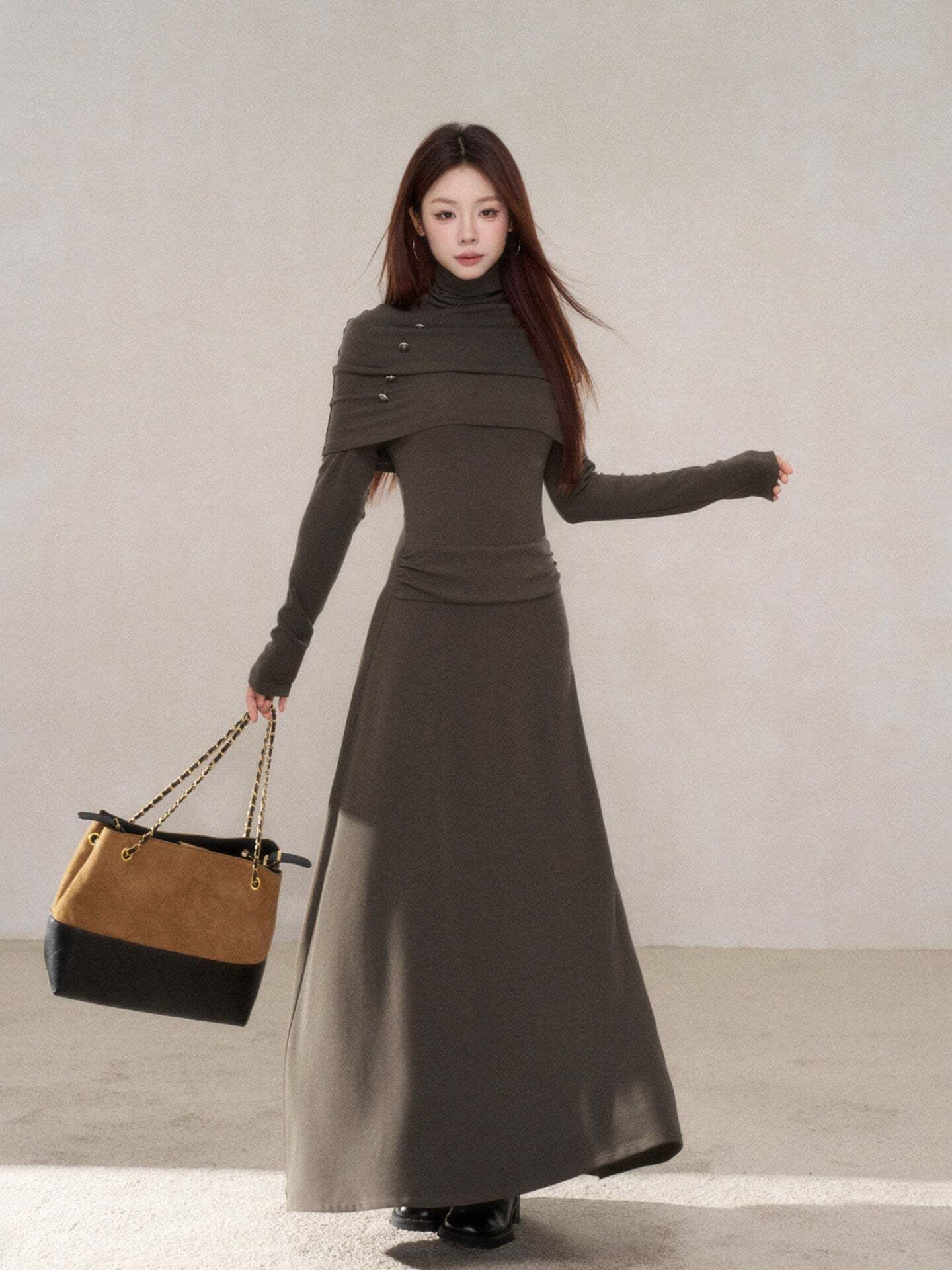 Drapey Long Sleeve Dress