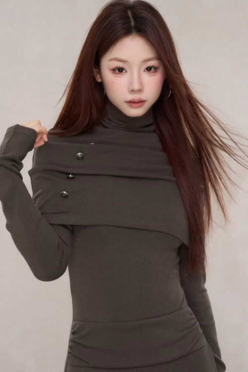 Drapey Long Sleeve Dress